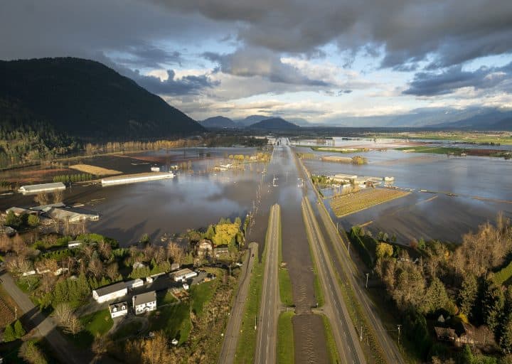 Image of BC highways washed out by flood