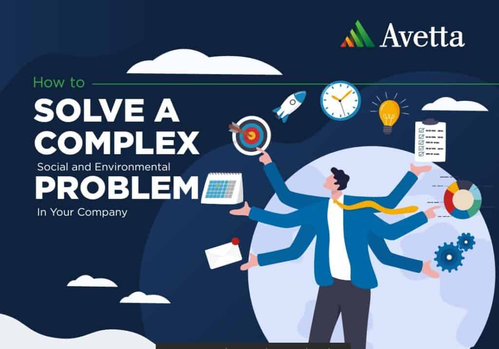 Title image of Avetta Infographic 'How to Solve a Complex Social Environmental Problem