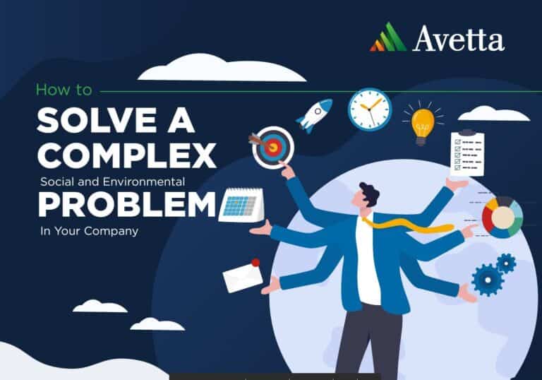 Title image of Avetta Infographic 'How to Solve a Complex Social Environmental Problem